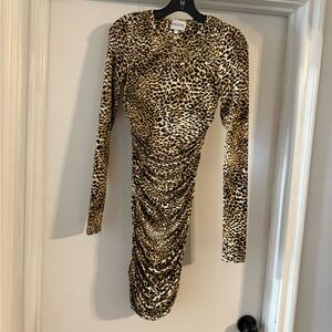 Elegant Brown and Black Long Sleeve Dress